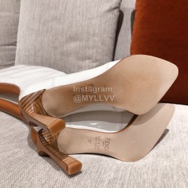 Fendi Autumn Winter New White Patent Leather Pointed Long Boots For Women 