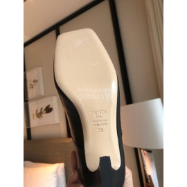 Fendi Fashion Black Embossed High Heel Boots For Women 