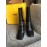Fendi Fashion Embossed Black High Heel Boots For Women 