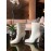 Fendi Fashion Embossed White High Heel Boots For Women 