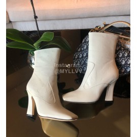Fendi Fashion Embossed White High Heel Boots For Women 