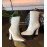 Fendi Fashion Embossed White High Heel Boots For Women 