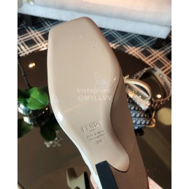 Fendi Fashion Embossed White High Heel Boots For Women 