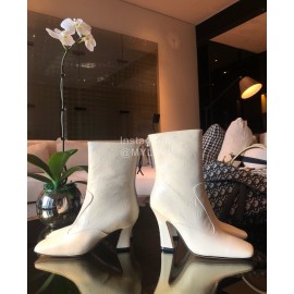 Fendi Fashion Embossed White High Heel Boots For Women 