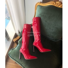 Fendi Fashion Smooth Leather Pointed High Heel Boots For Women Red