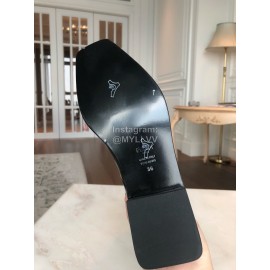 Fendi Fashion Smooth Leather Pointed Flat Heel Boots For Women Black