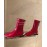 Fendi Fashion Smooth Leather Pointed Flat Heel Boots For Women Red