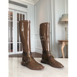 Fendi Fashion Smooth Leather Pointed Flat Heel Long Boots For Women 