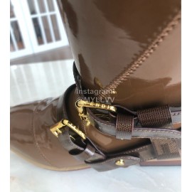 Fendi Fashion Smooth Leather Pointed Flat Heel Long Boots For Women 