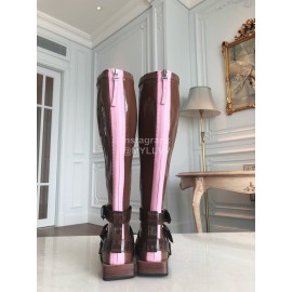 Fendi Fashion Smooth Leather Pointed Flat Heel Long Boots For Women 