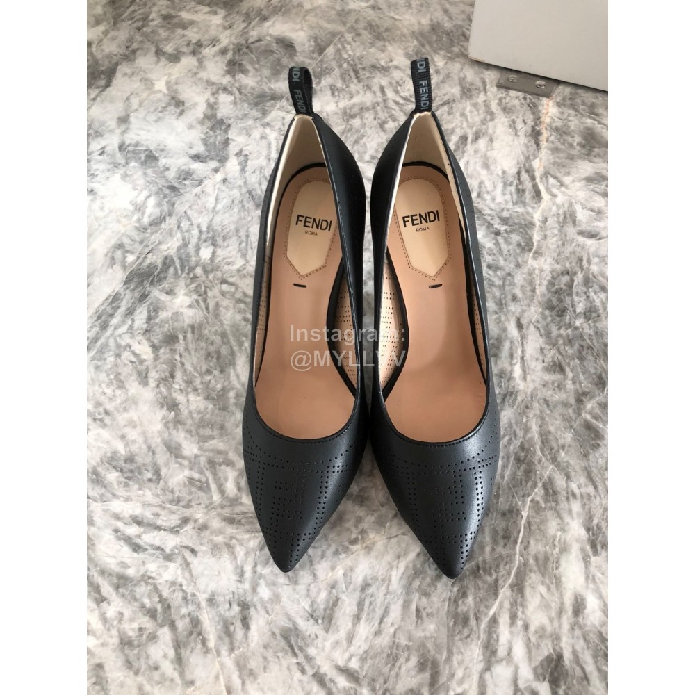 Fendi New Calf Leather High Heels For Women Black