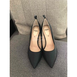 Fendi New Calf Leather High Heels For Women Black