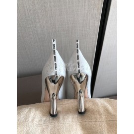 Fendi New Calf Leather High Heels For Women White