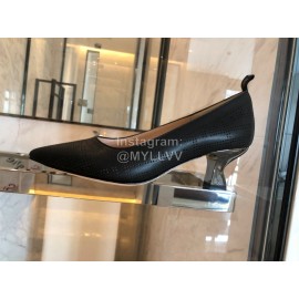 Fendi New Black Calf Leather High Heels For Women 