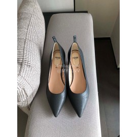 Fendi New Black Calf Leather High Heels For Women 