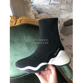 Fendi Fashion Thick Soles Black Casual Sneakers For Women