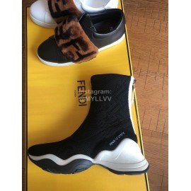 Fendi Fashion Thick Soles Black Casual Sneakers For Women