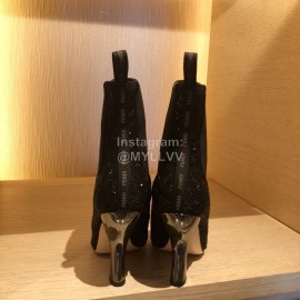 Fendi Fashion Black Shining High Heeled Boots For Women