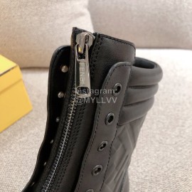 Fendi Autumn And Winter New Leather Boots For Women Black