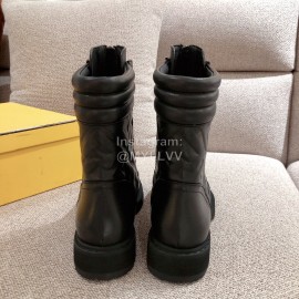 Fendi Autumn And Winter New Leather Boots For Women Black