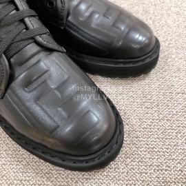 Fendi Autumn And Winter New Black Leather Boots For Women