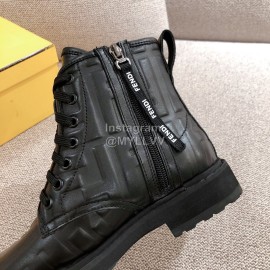 Fendi Autumn And Winter New Black Leather Boots For Women