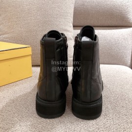 Fendi Autumn And Winter New Black Leather Boots For Women