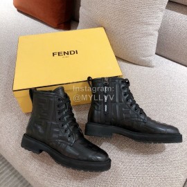 Fendi Autumn And Winter New Black Leather Boots For Women