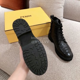 Fendi Autumn And Winter New Black Leather Boots For Women