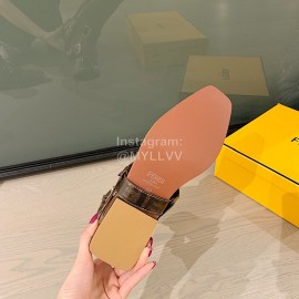 Fendi Fashion Smooth Leather Short Boots For Women Brown