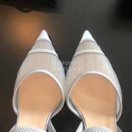 Fendi Spring And Summer New Sheepskin High Heel Sandals For Women White