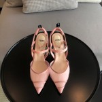 Fendi Spring And Summer New Sheepskin High Heel Sandals For Women Pink