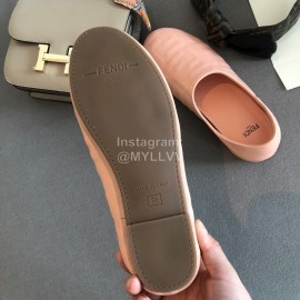 Fendi Fashion Sheepskin Flat Heel Casual Shoes For Women Pink