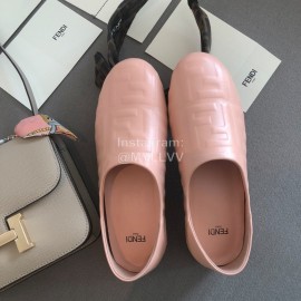 Fendi Fashion Sheepskin Flat Heel Casual Shoes For Women Pink