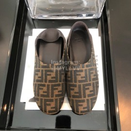 Fendi New Sheepskin Flat Heel Casual Shoes For Women