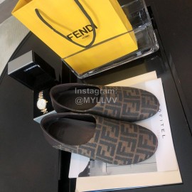 Fendi New Sheepskin Flat Heel Casual Shoes For Women