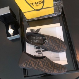 Fendi New Sheepskin Flat Heel Casual Shoes For Women