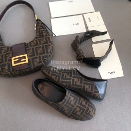 Fendi New Sheepskin Flat Heel Casual Shoes For Women