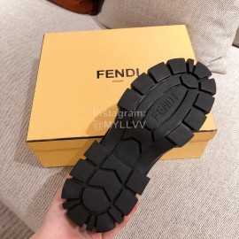 Fendi Fashion Thick Soles Black Leather Shoes For Women 