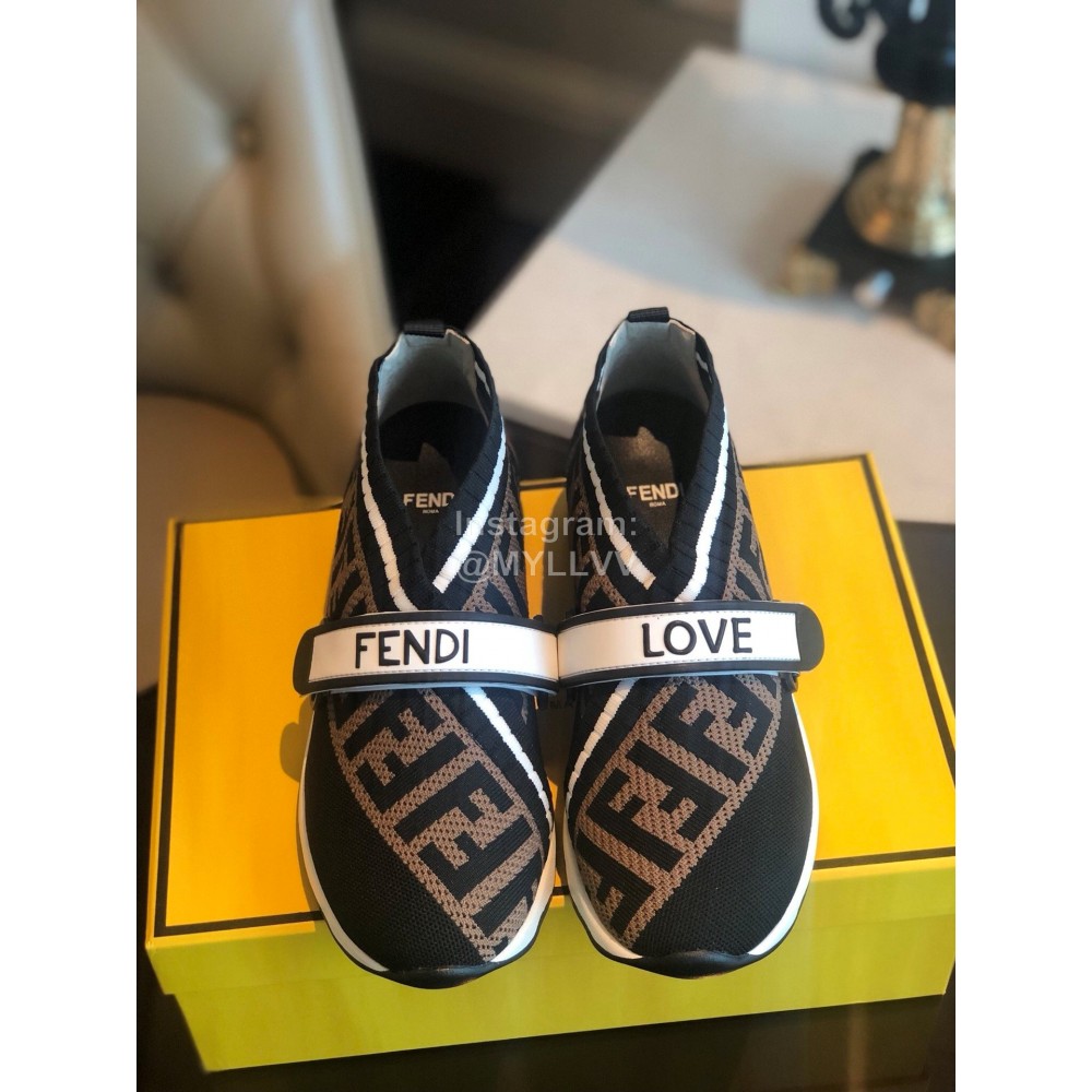 Fendi Fashion Classic Printed Soft Casual Shoes For Women Coffee