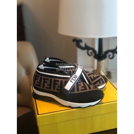 Fendi Fashion Classic Printed Soft Casual Shoes For Women Coffee