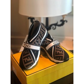 Fendi Fashion Classic Printed Soft Casual Shoes For Women Coffee