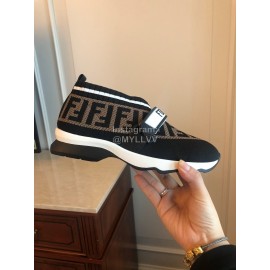 Fendi Fashion Classic Printed Soft Casual Shoes For Women Coffee