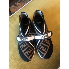 Fendi Fashion Classic Printed Soft Casual Shoes For Women Coffee