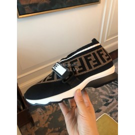 Fendi Fashion Classic Printed Soft Casual Shoes For Women Coffee