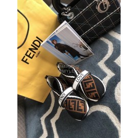 Fendi Fashion Classic Printed Soft Casual Shoes For Women Brown