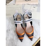Fendi Silk Cowhide Fashion High Heel Pointed Sandals For Women 