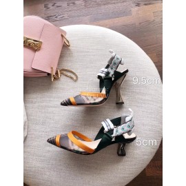 Fendi Silk Cowhide Fashion High Heel Pointed Sandals For Women 