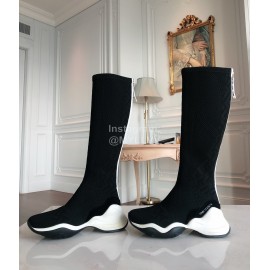Fendi Fashion Black Thick Soled Casual Boots For Women