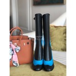 Fendi Autumn Winter Calf High Heeled Boots For Women Blue